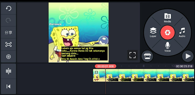 masukkan video yang ingin diberi greenscreen