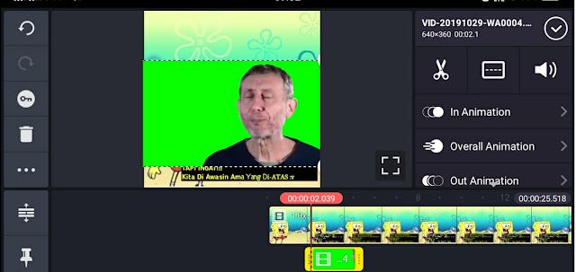contoh greenscreen yang telah dipilih