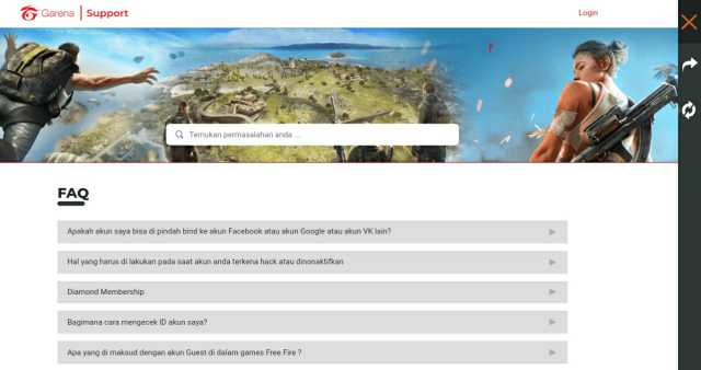 Cara Menghubungi Costumer Service free fire