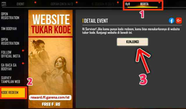Cara Tukar Kode Reedem FF