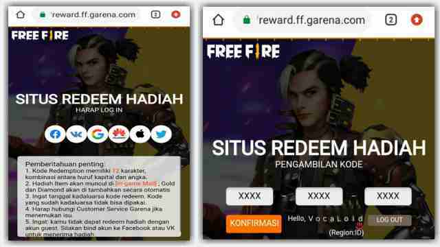 Cara Tukar Kode Reedem FF