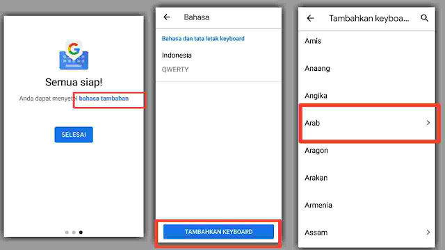Cara Setting Keyboard Menjadi Bahasa Arab