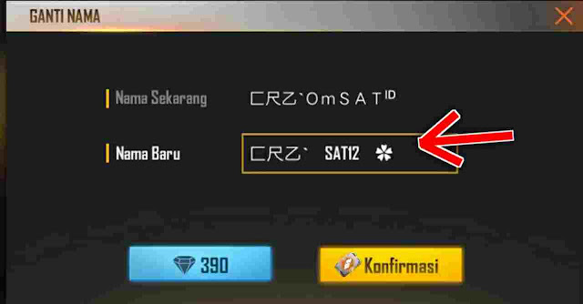 Cara Mengganti Nama Nickname FF