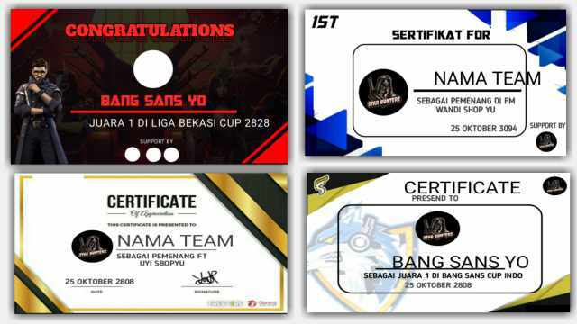 Contoh Desain Sertifikat Turnamen Free Fire Contoh Desain Sertifikat Turnamen Free Fire