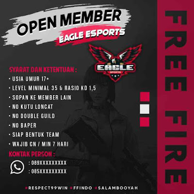 Contoh Poster Open Member Guild Free Fire