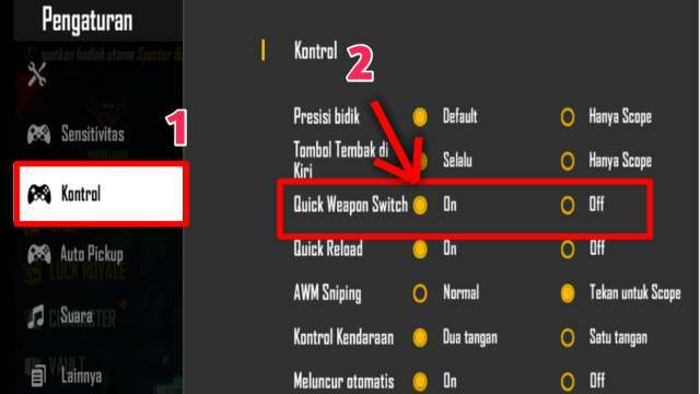 Cara Memunculkan Tombol Ganti Senjata FF