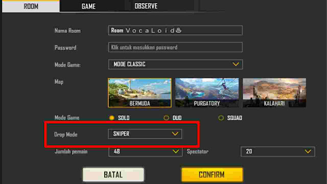 Cara Membuat Custom Room AWM di Free Fire