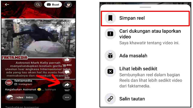 Cara Simpan Video Reels FB