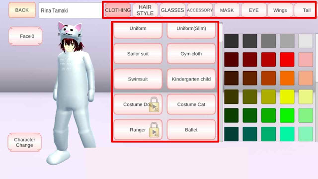cara ganti baju sakura school simulator
