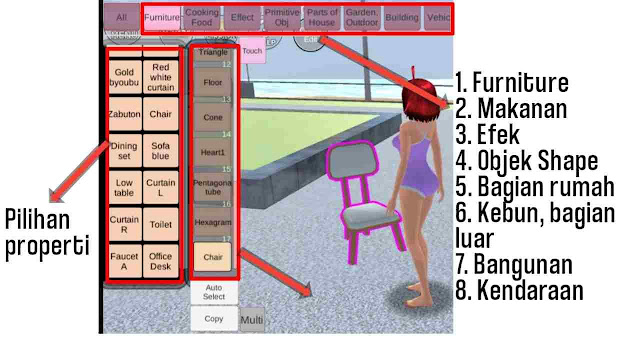 cara membuat rumah sakura school simulator