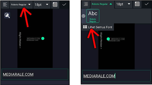 cara menambahkan font di alight motion