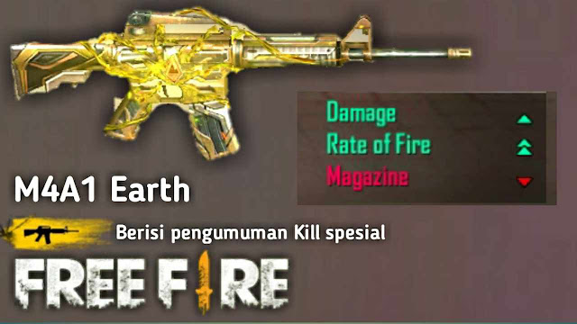 Banyak Dipakai! Inilah 8 Skin Senjata Jarak Jauh (Berpeluru AR) Paling Mematikan di Game Free Fire, m4a1 earth