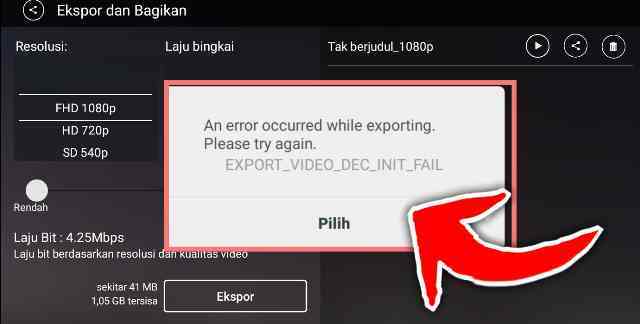 Penyebab dan Cara Mengatasi Gagal Eksport di KineMaster