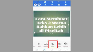 cara membuat teks 2 warna bahkan lebih di pixellab, teks warna warni