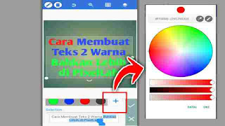 cara membuat teks 2 warna bahkan lebih di pixellab, teks warna warni