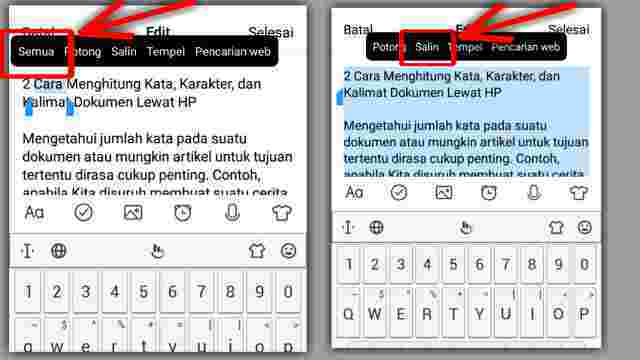 cara menghitung kata, karakter, dan kalimat dokumen lewat hp menggunakan word counter