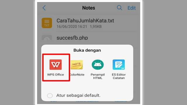 cara menghitung kata, karakter, dan kalimat dokumen lewat hp menggunakan wps office
