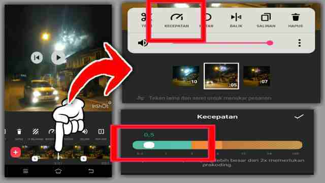 cara membuat video slowmotion di inshot