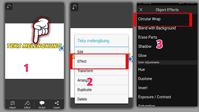 cara membuat teks melengkung di picsay pro