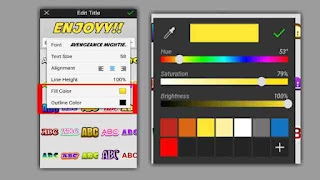 cara warna teks di picsay pro