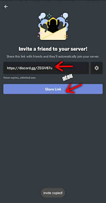 cara share link server discord