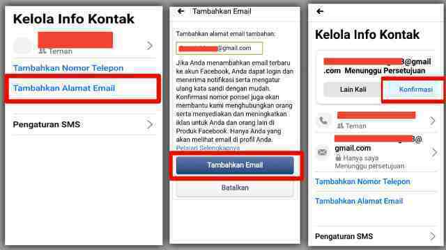 Cara Menambahkan Email di FB