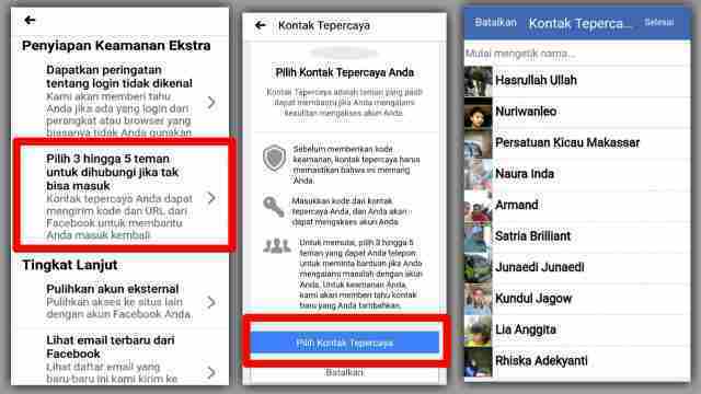 Cara Menambahkan Konta Terpercaya di FB