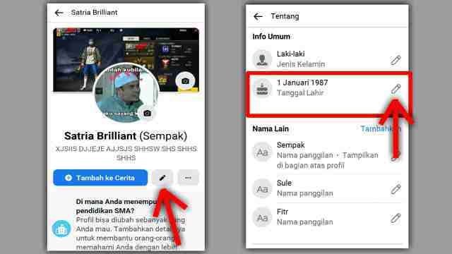 Cara Mengubah Tanggal Lahir FB