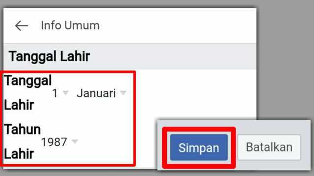 Cara Mengubah Tanggal Lahir FB