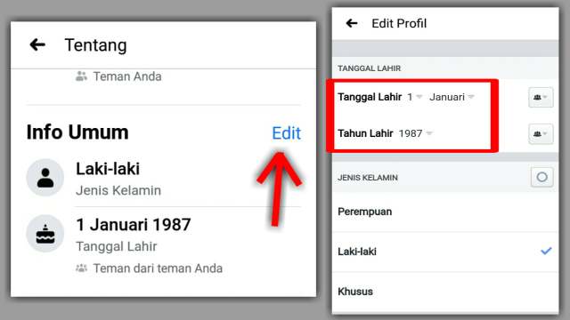 Cara Mengubah Tanggal Lahir FB