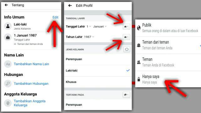 Cara Menyembunyikan Tanggal Lahir FB