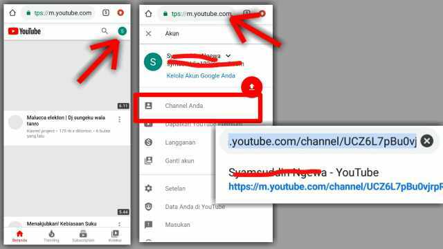 Cara copy link channel youtube