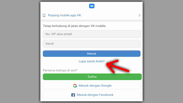 Cara Mengatasi Lupa Password Akun VK