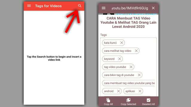 Cara melihat tag video youtube di hp android