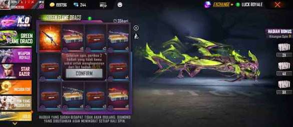 Cara Mendapatkan M1014 Green Flame Draco FF