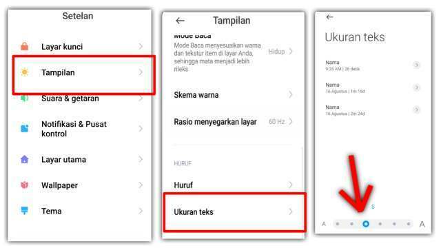 Cara mengubah ukuran teks atau font poco