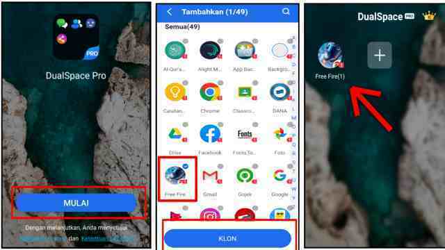 Cara Menggandakan Aplikasi Game FF