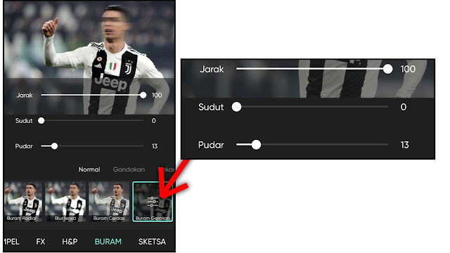 Cara Blur Wajah di PicsArt