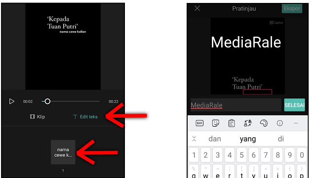 cara edit video Kepada Tuan Putri