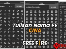 nama ff cina, tulisan cina ff