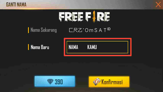 Cara membuat nickname free fire pakai spasi Simbol FF Keren