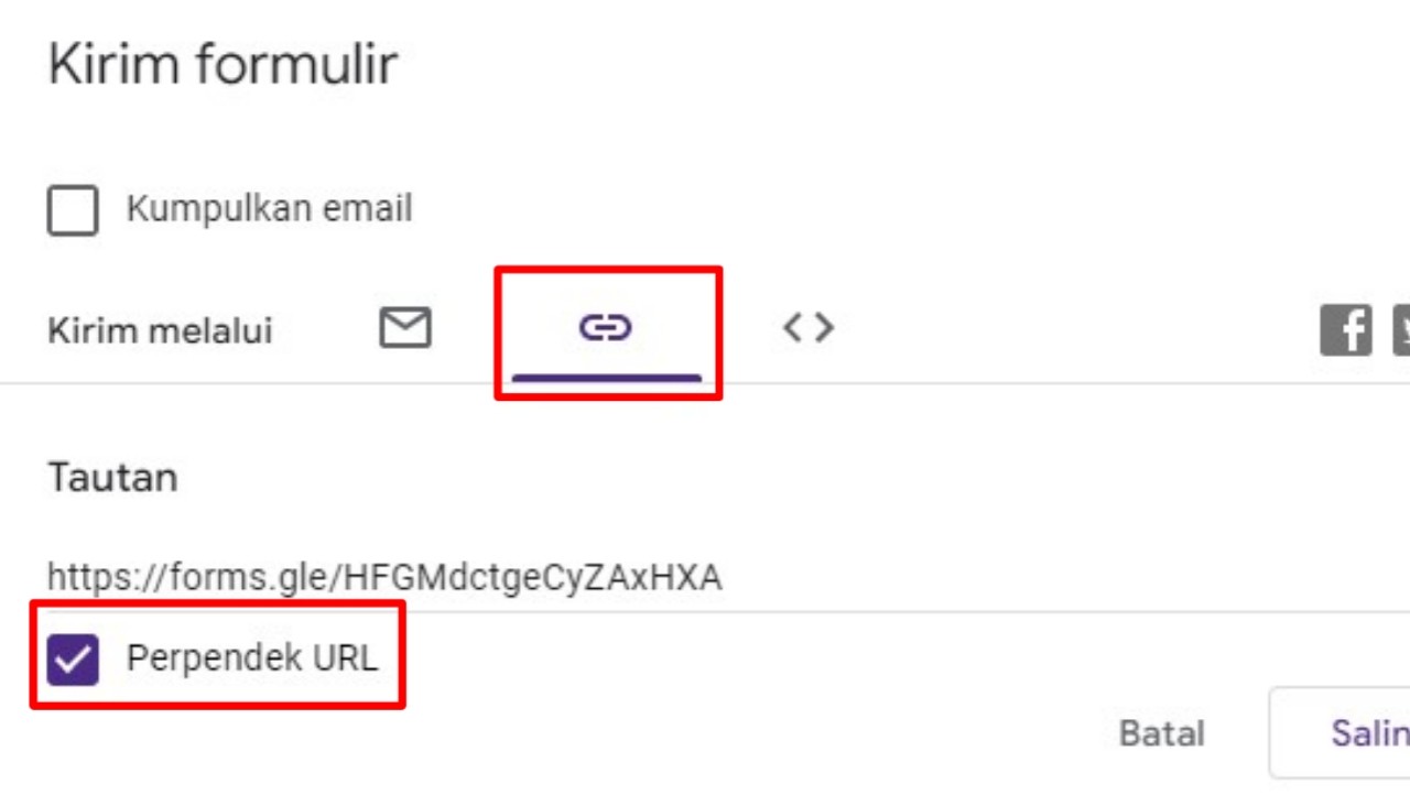 cara memperpendek link google form