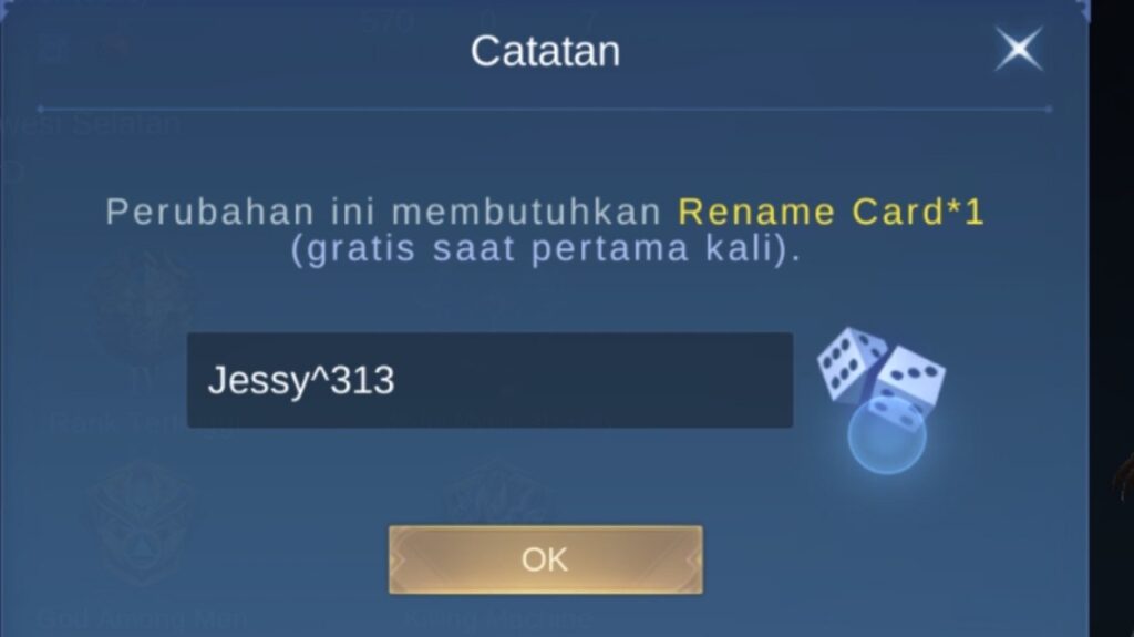 Cara mengganti nama ml, cara mengganti nickname ml Cara Mengganti Nama ML
